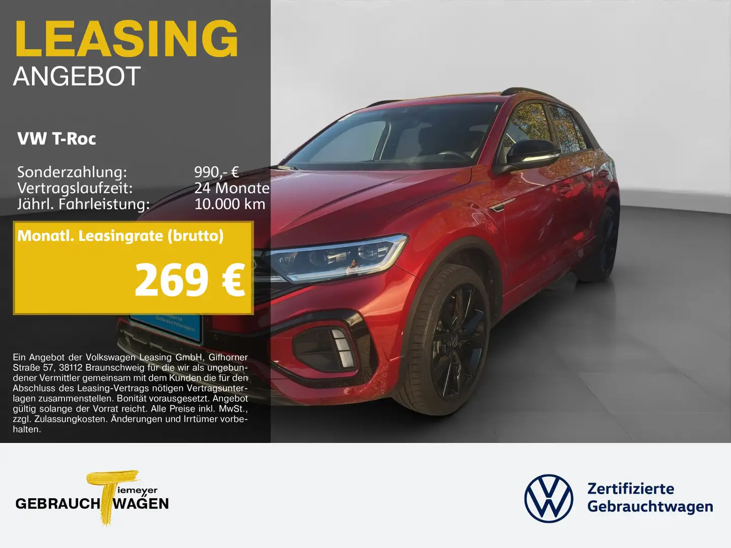 Volkswagen T-Roc 2.0 TDI DSG R-LINE BLACK LM19 PANO ST.HEIZ Rot - 1