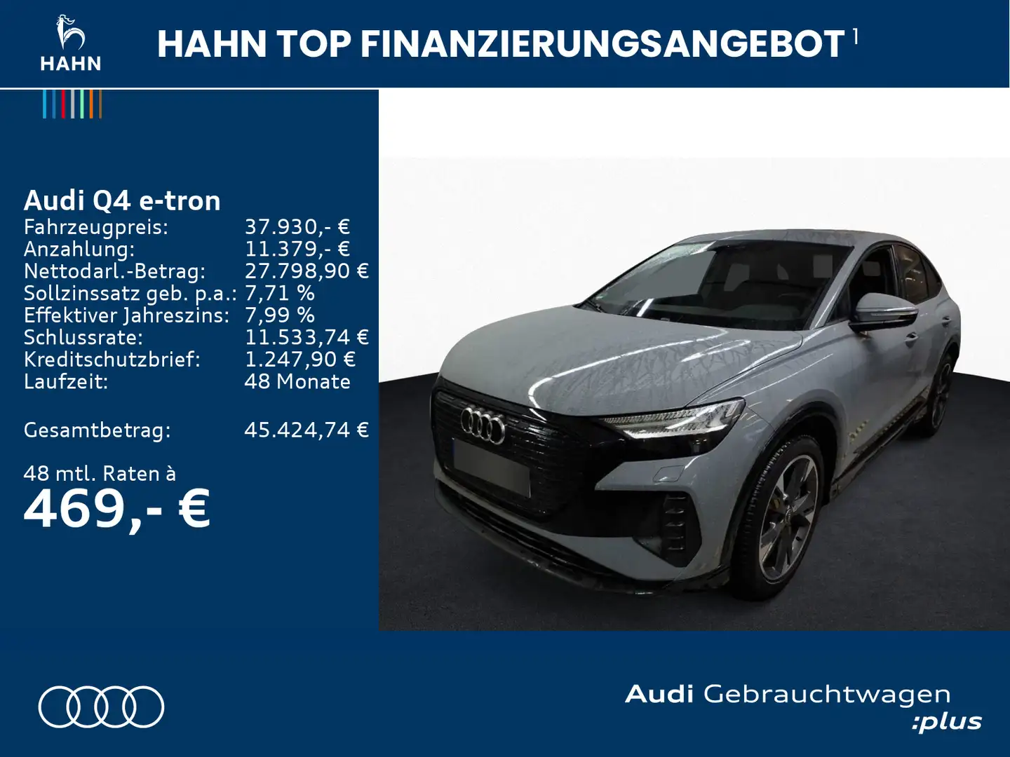 Audi Q4 e-tron 40 Sportback S line AHK Matrix Carplay Grau - 2