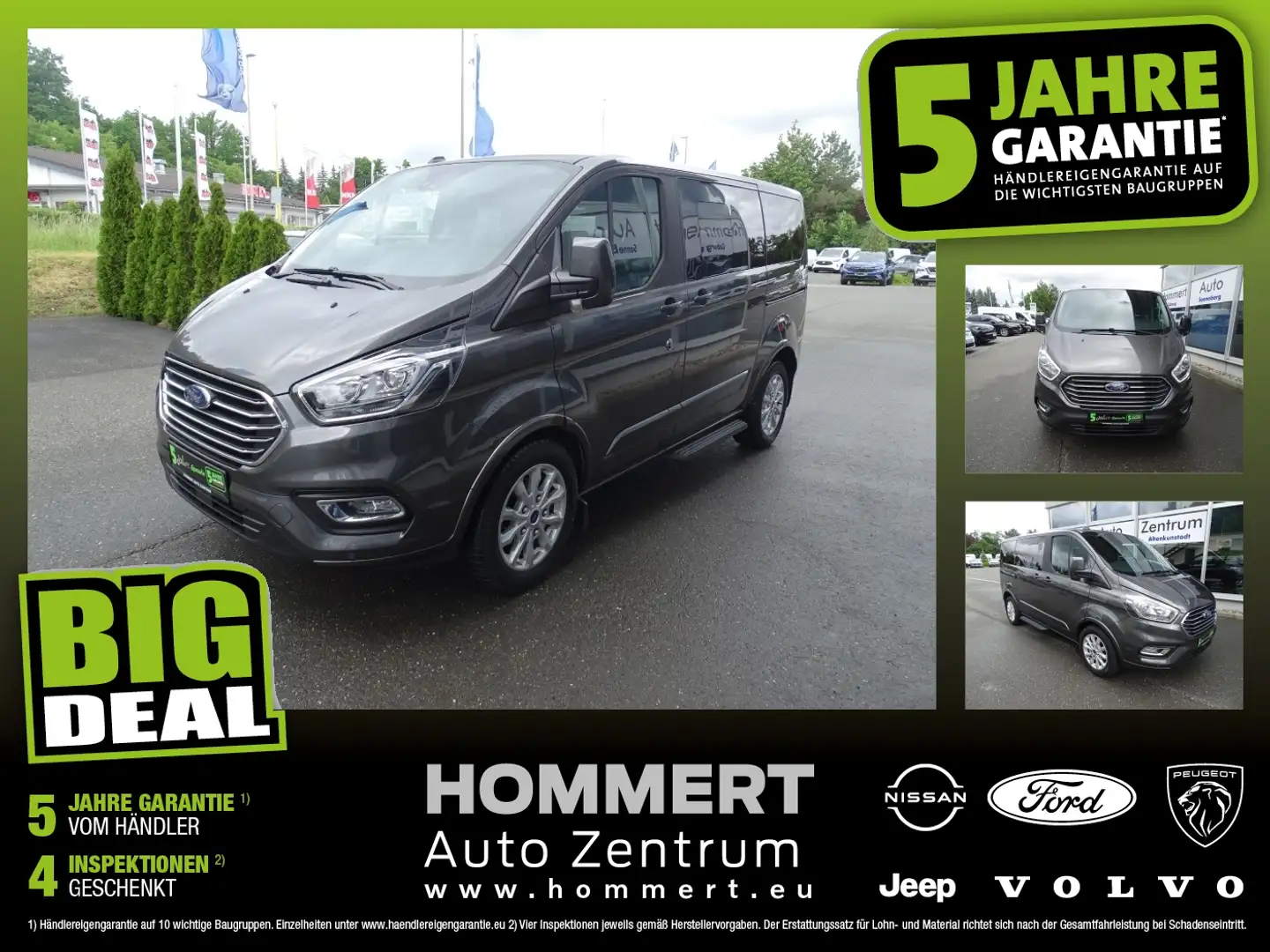 Ford Tourneo Custom 2.0 TDCi 320 L1 Titanium AHK RFK Grau - 1
