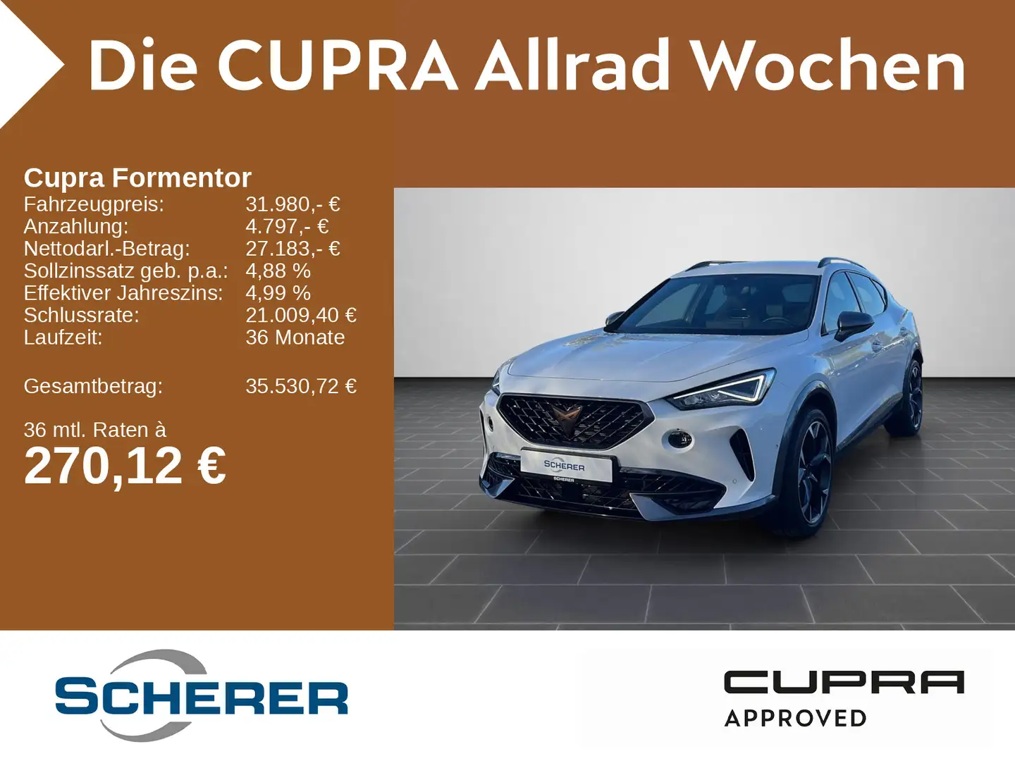 CUPRA Formentor VZ 2.0 TSI DSG 4Drive Navi, RFK, DCC Weiß - 1