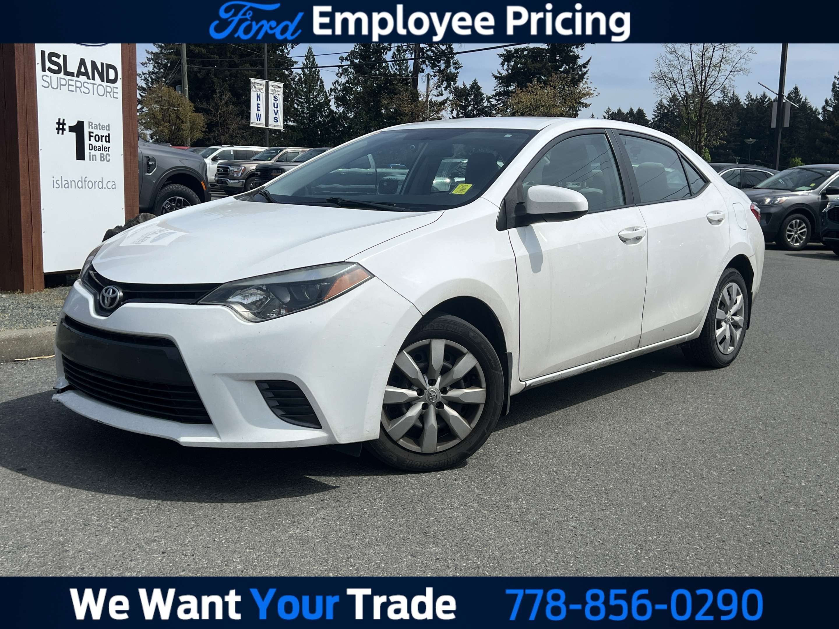 White 2016 Toyota Corolla Sedan Front-Wheel Drive Automatic