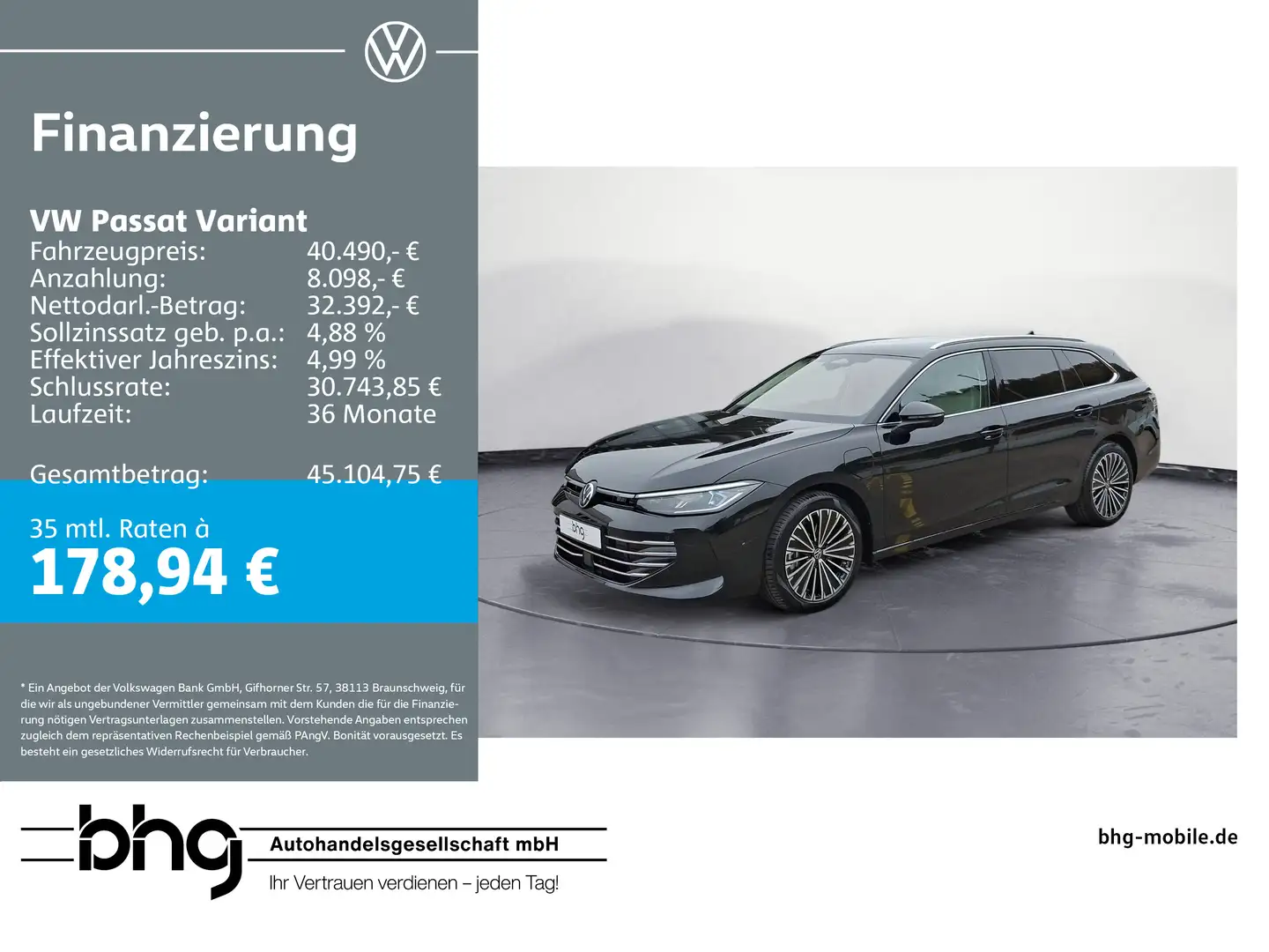 Volkswagen Passat Variant 1.5 e-Hybrid OPF DSG Elegance Nav Schwarz - 1