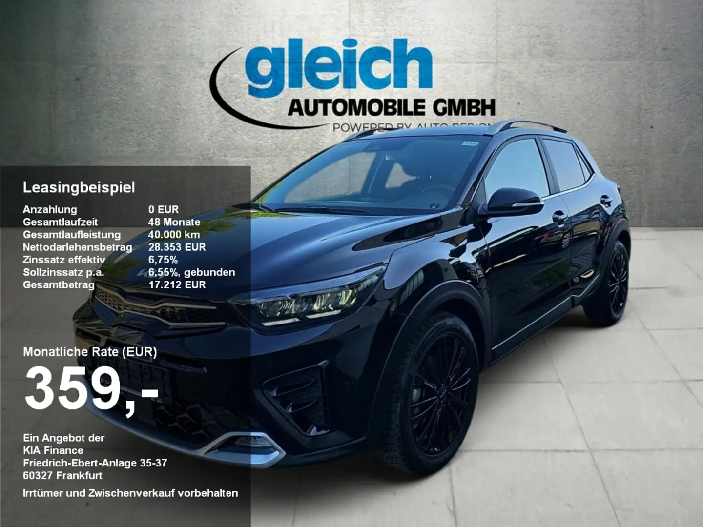 Kia Stonic 1.0T 48V DCT GT Line Navi Kamera 17 Zoll Noir - 1