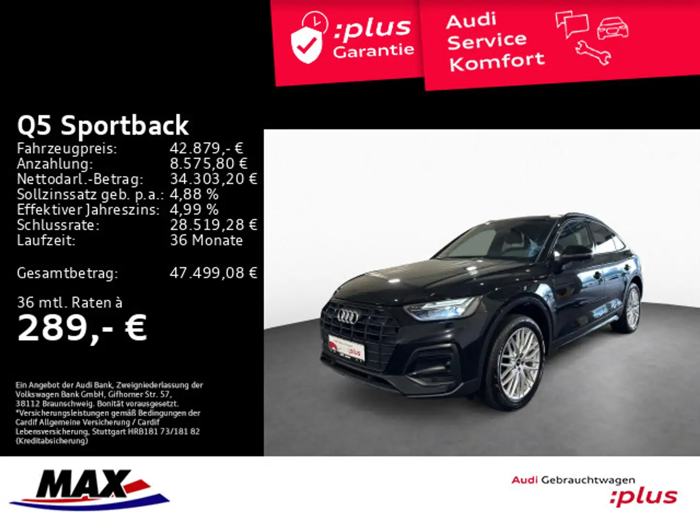 Audi Q5 45 TFSI QUATT ADVANCED LED+AHK+PANO Schwarz - 1