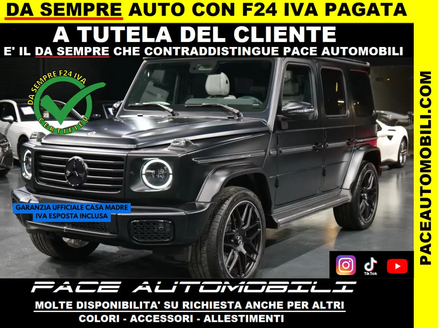 Mercedes-Benz G 450 D MANUFAKTUR DESIGNO 63 AMG OPKIT 22"LED PELLE PDC Nero - 1