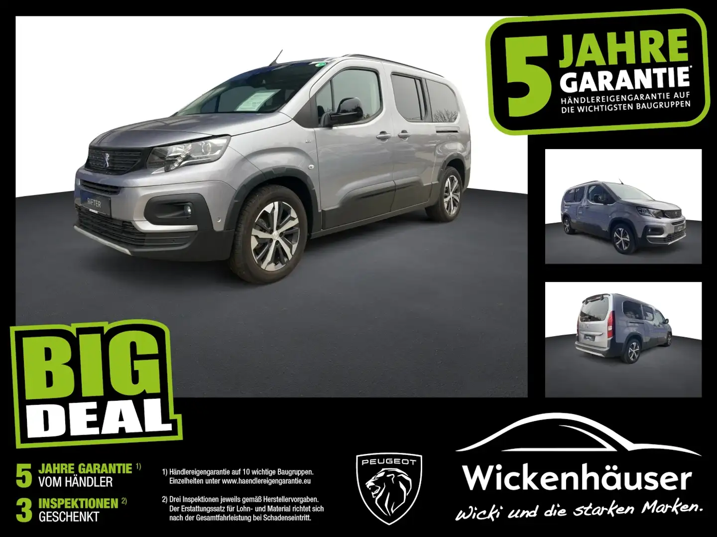 Peugeot Rifter 136 L2 GT Elektromotor Navi+2xKlima+Kam. Gris - 1