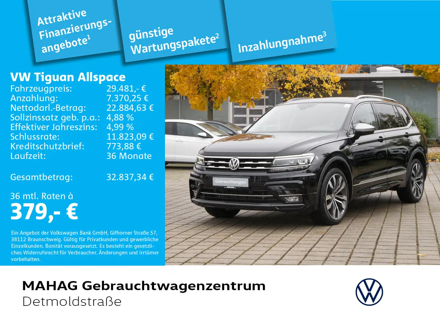 Volkswagen Tiguan Allspace 1.5 TSI R line Ext. LED Pano Alu Schwarz - 1