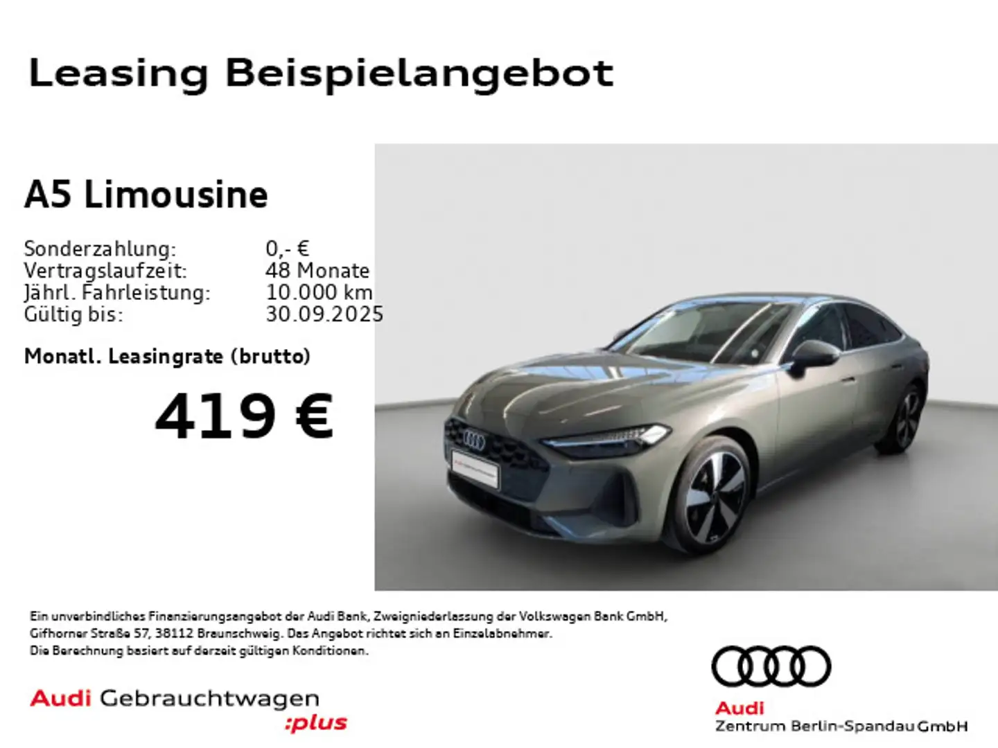 Audi A5 A5 Lim. TFSI S tronic *MATRIX*360°*PARKASSIST+* Grau - 1