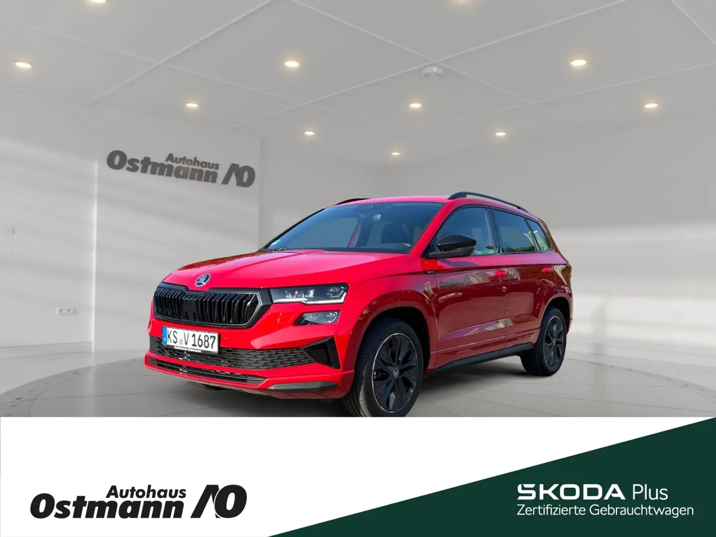 Skoda Karoq Sportline 110kw TSI DSG *AHK*NAVI*MATRIX* Rosso - 1