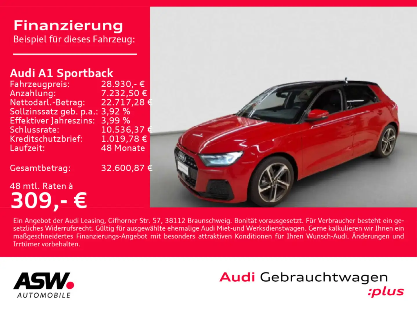 Audi A1 advanced 30TFSI NAVI LED ACC SHZ VC Rot - 1