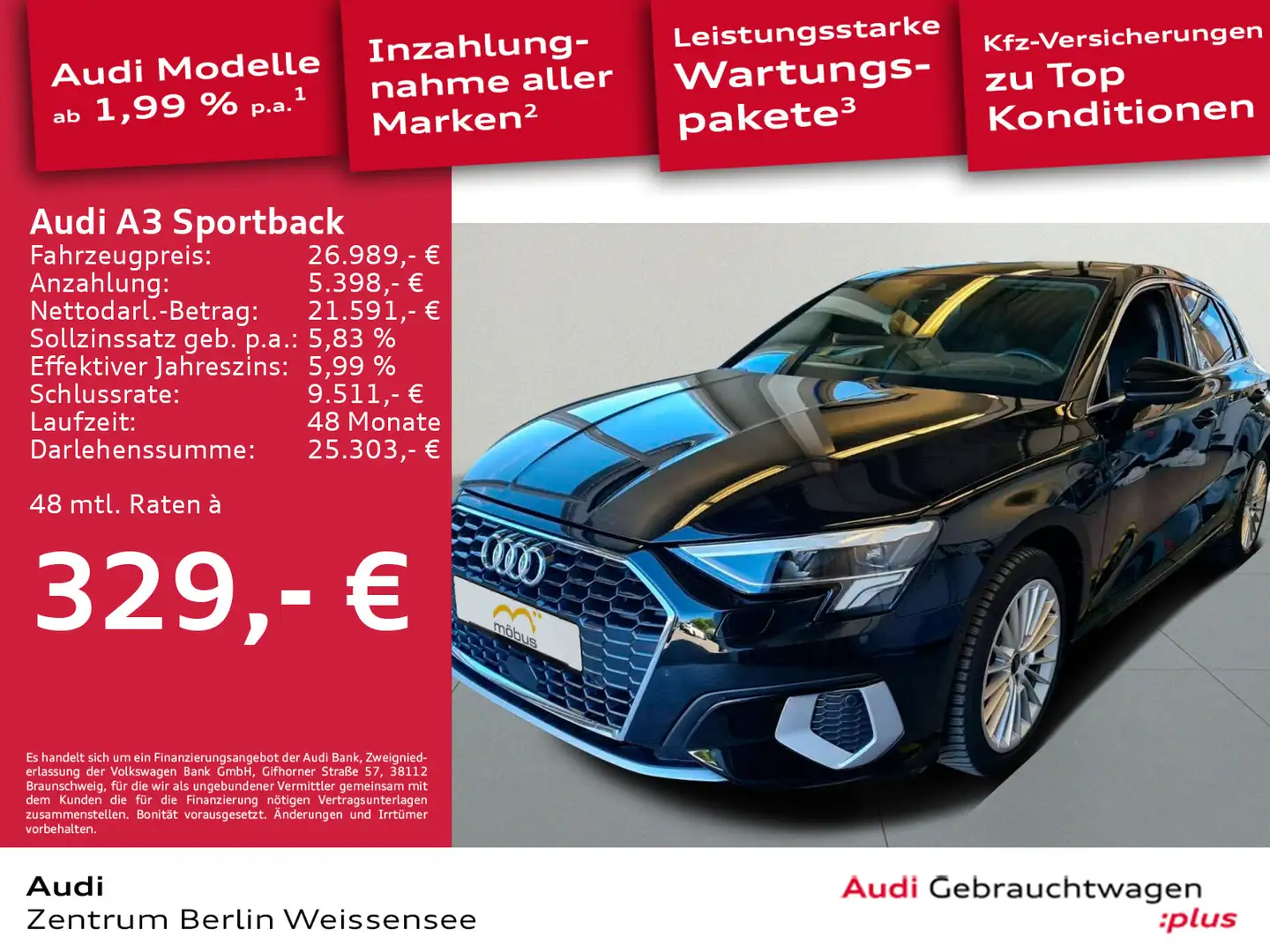 Audi A3 40 TFSI e-tron*GANZJR*NAVI*ACC*LANE Schwarz - 1