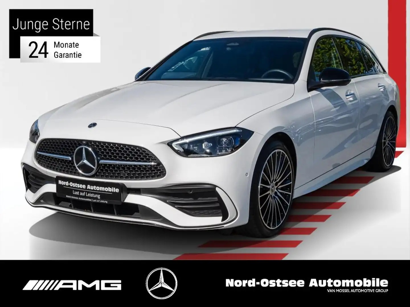 Mercedes-Benz C 300 d T AMG ADV.+ NIGHT AHK KEYLESS 19" Blanc - 1