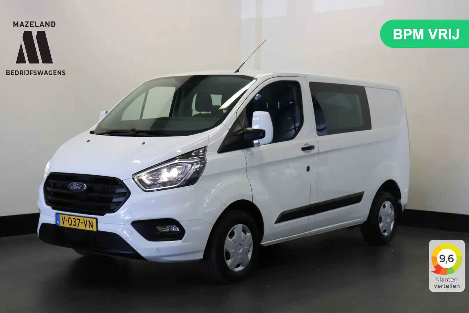 Ford Transit Custom 2.0 TDCI Dubbele Cabine EURO 6 - Airco - Cruise - Blanco - 1