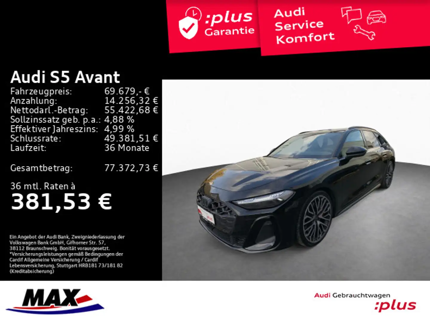 Audi S5 AVANT 3.0 TFSI QUATT MATRIX+AHK+B&O+HUD+PANO+ Noir - 1