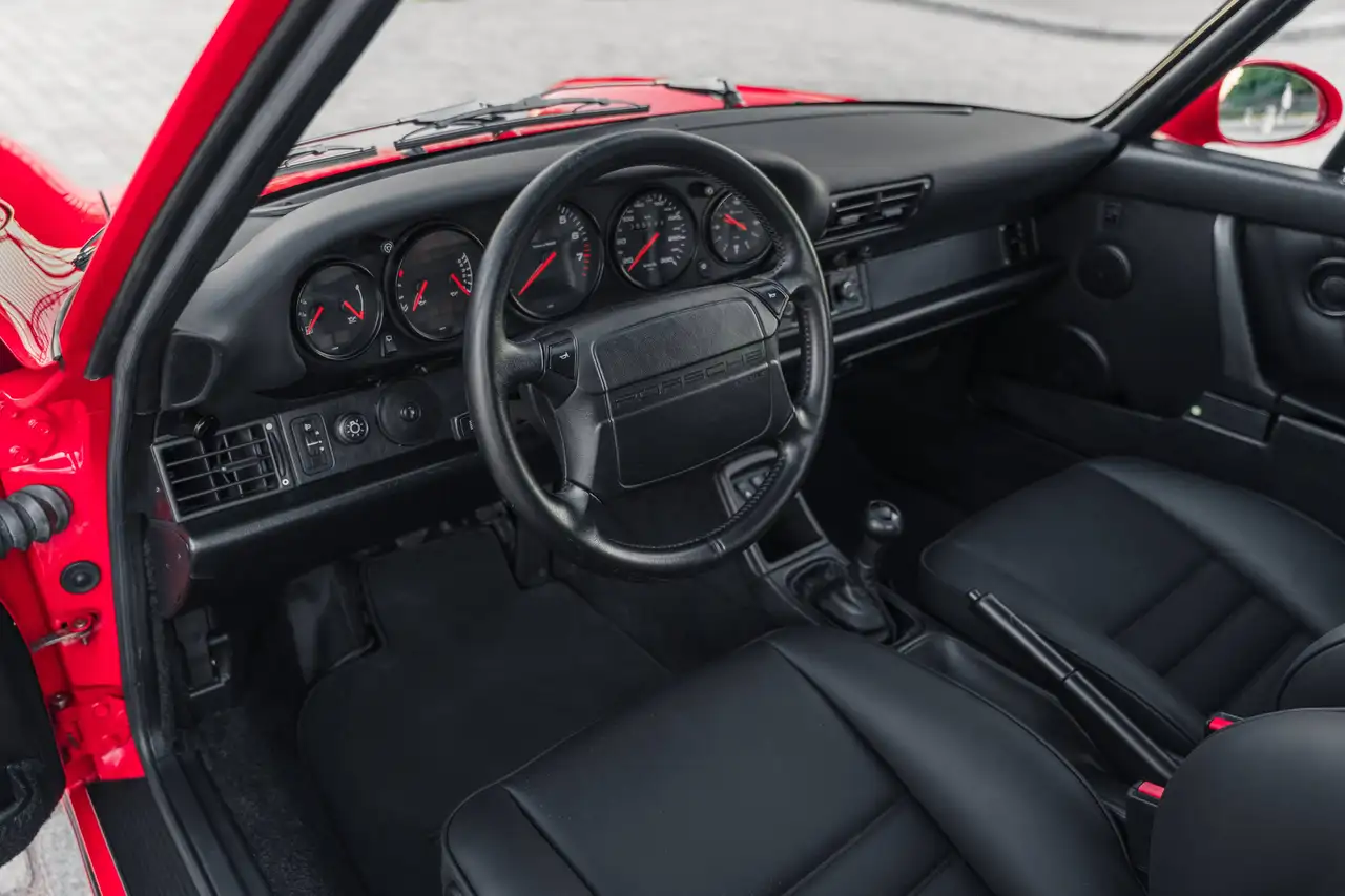 Porsche 964 Turbo 3.3L - Guards Red, 66 000 km, huge service, foto 7