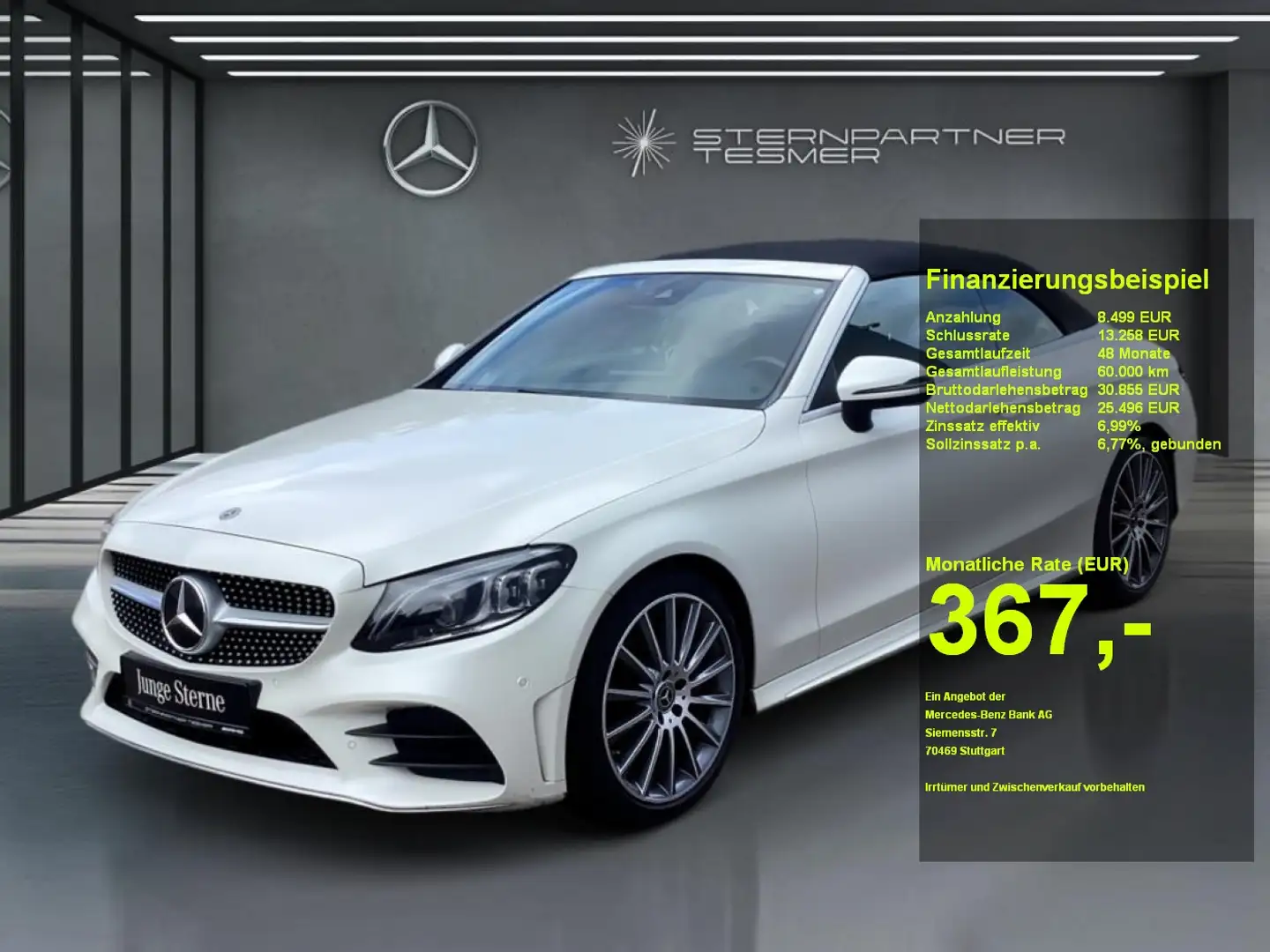 Mercedes-Benz C 200 +AMG+KAMERA+Airscarf+AHK+Sitzlüf+Ambi+Burm Weiß - 1