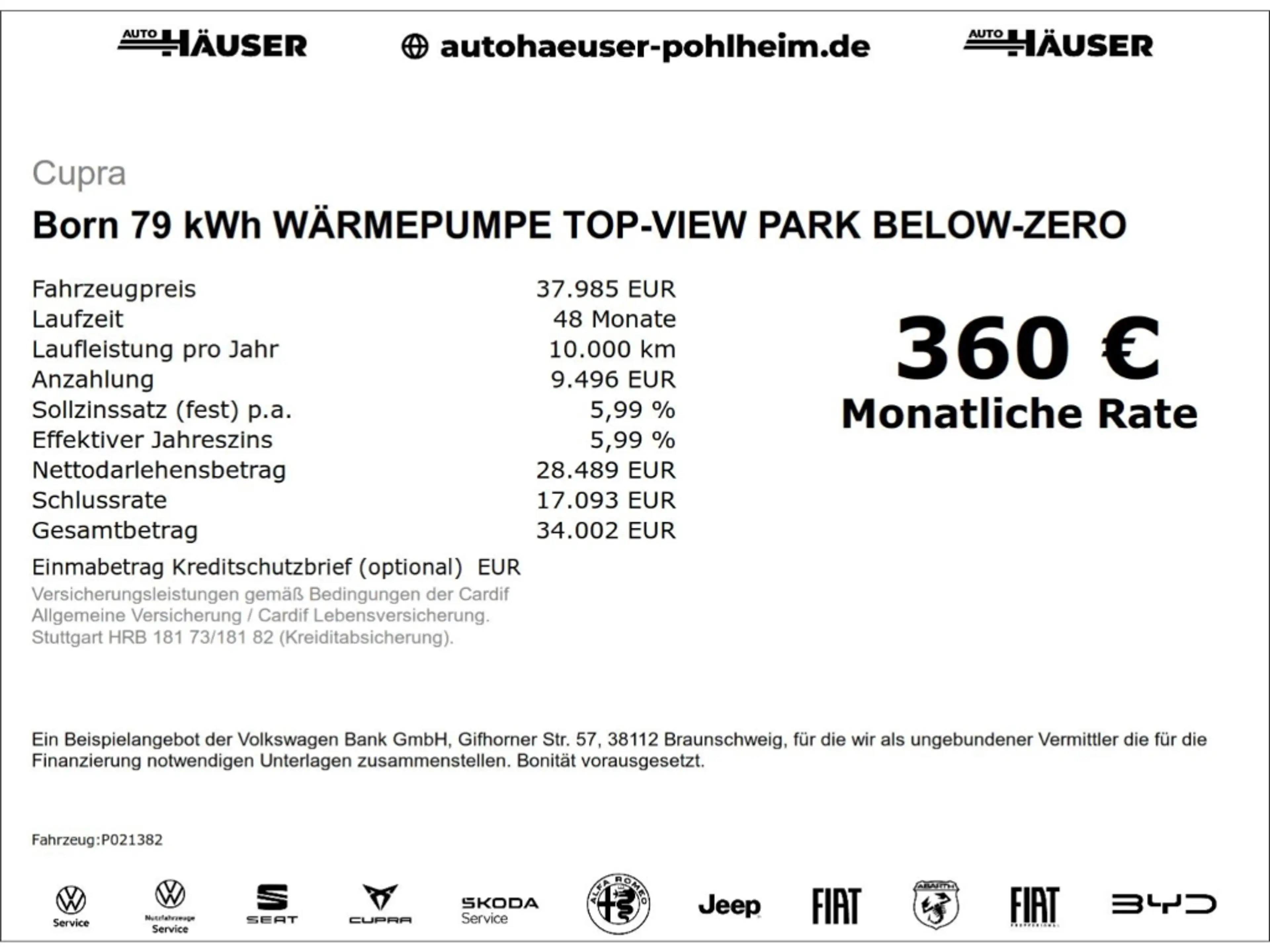 CUPRA Born 79 kWh WÄRMEPUMPE TOP-VIEW PARK BELOW-ZERO — photo 5