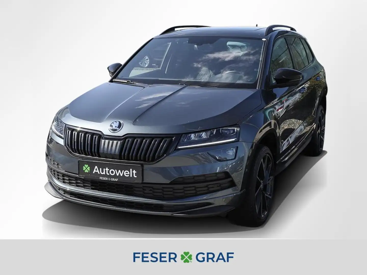 Skoda Karoq 2.0 TDI Sportline AHK LED Navi Pano PDC Grijs - 1