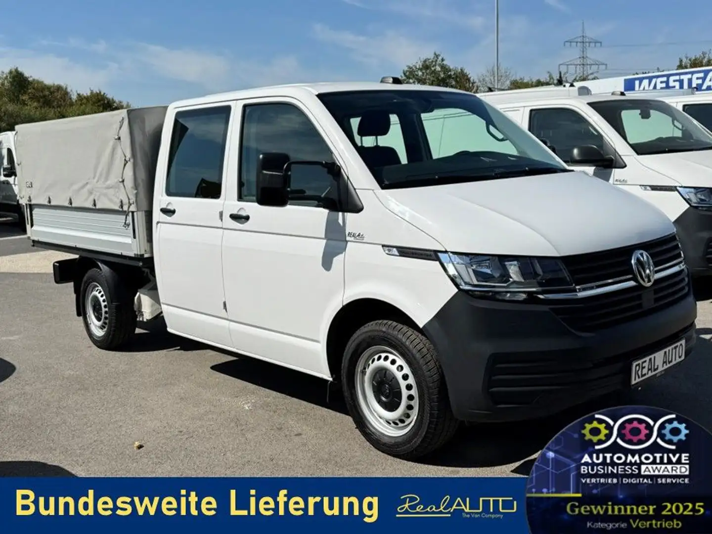 Volkswagen T6 Transporter 6.1 Doka/Pritsche 4Motion Klima Weiß - 1