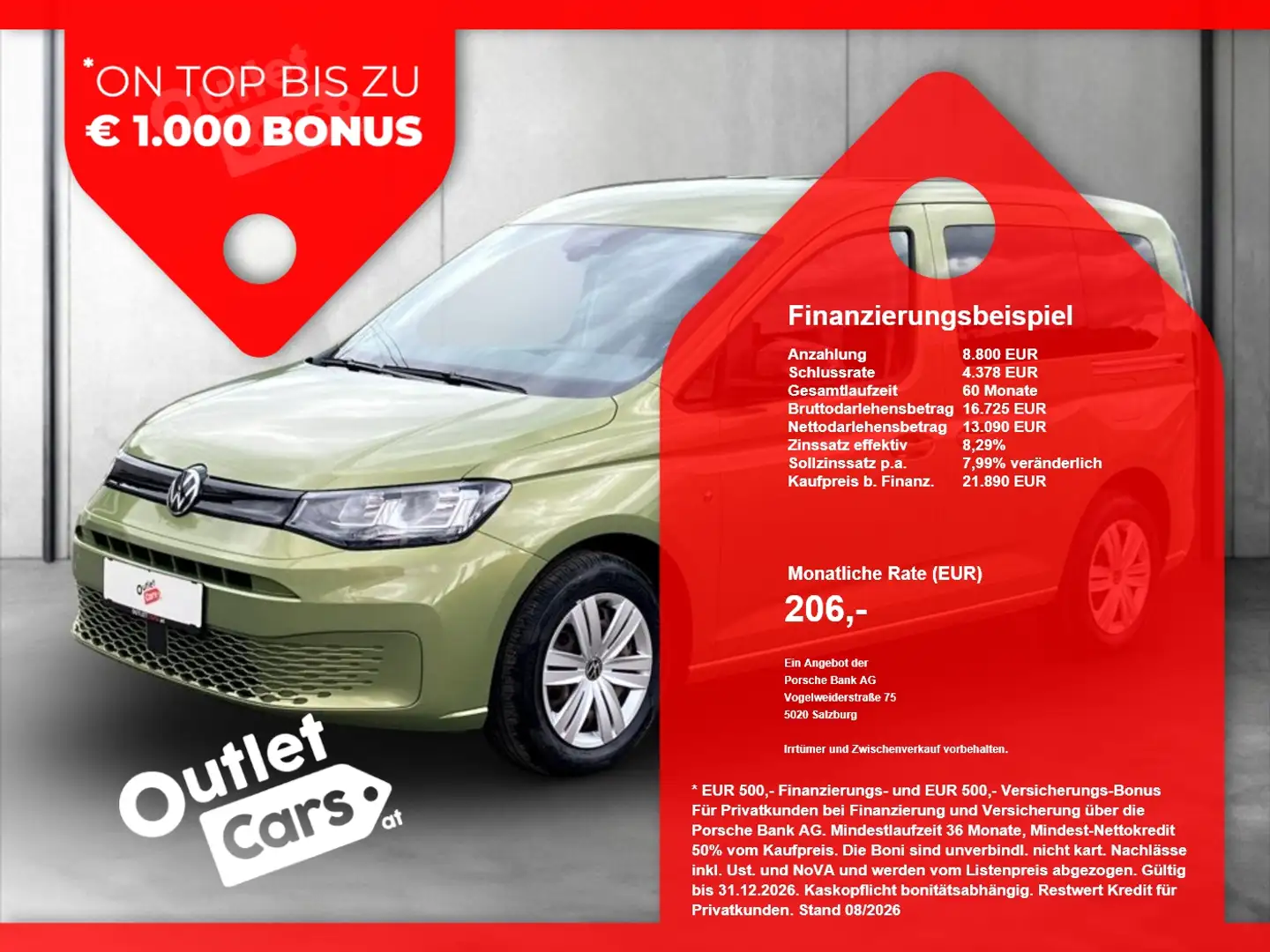 Volkswagen Caddy 2.0 TDI ASSIST+PDC+SHZ+Winterp. Grün - 1