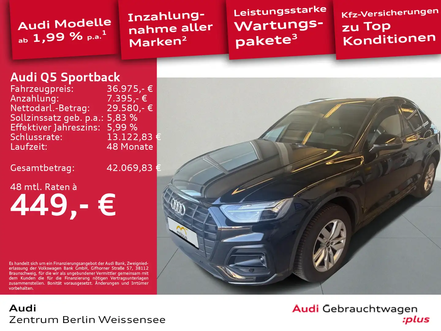 Audi Q5 40 TDI S-TRO*QUA*LED*GJR*360*NAVI** Schwarz - 1