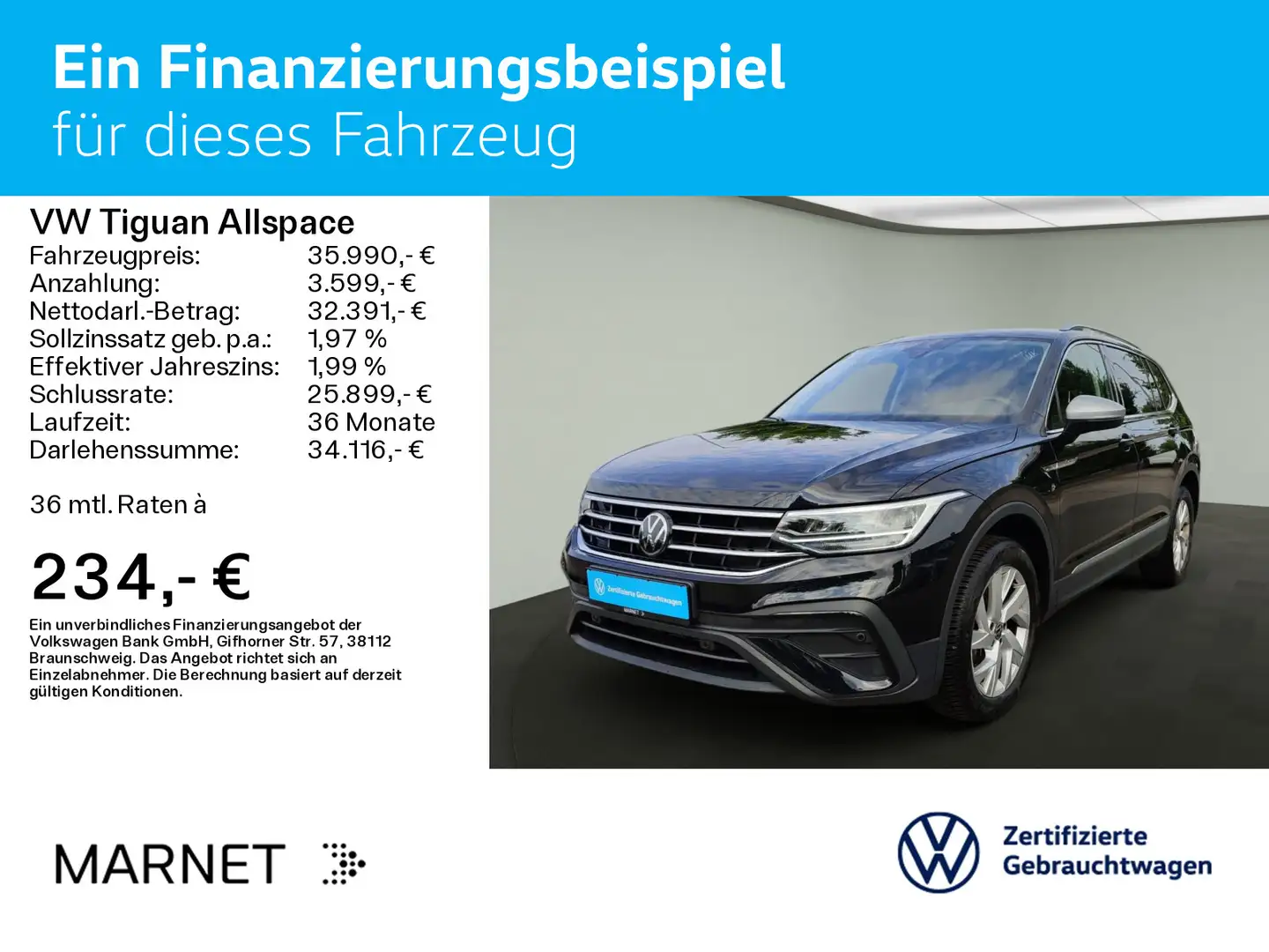 Volkswagen Tiguan Allspace 2.0 TDI DSG LIFE*AHK*KAMERA*LED* Schwarz - 2