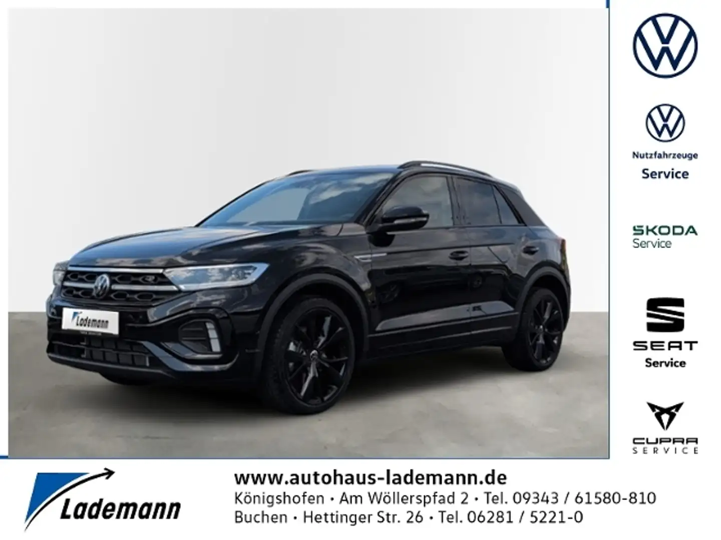 Volkswagen T-Roc 1.5 TSI R-Line LED+NAVI+RFK+ACC+SHZ+PDC Schwarz - 1