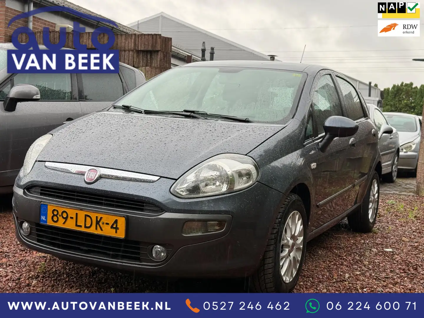 Fiat Punto Evo 1.4 Dynamic|Airco(APK TOT 06-2026) Blauw - 1