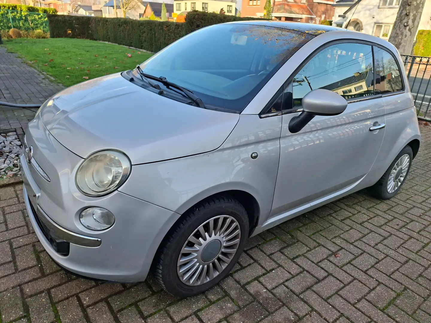 Fiat 500 1.2i Lounge/VC/VE/DA/Clim/Jantes/Toit panoramique Argent - 1