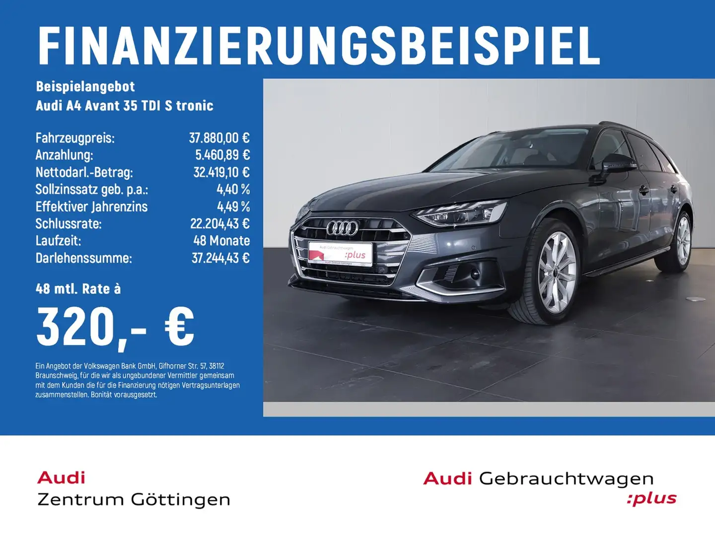 Audi A4 Avant 35 TDI S tronic advanced +LED+ACC+SOUND Grijs - 2