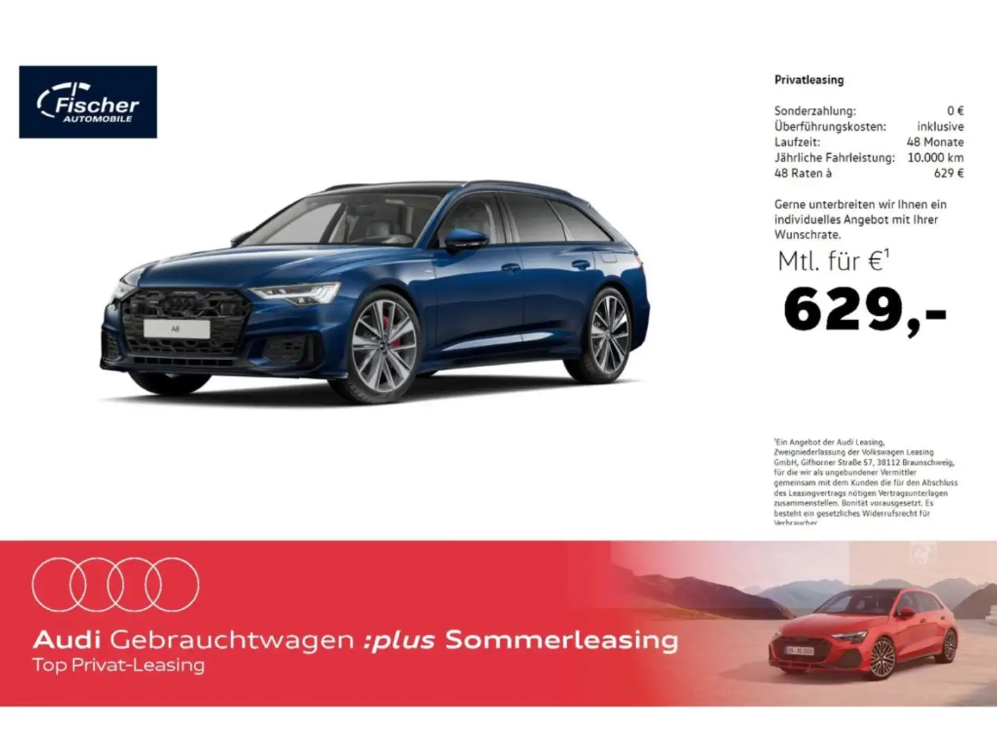 Audi A6 Avant 55 TFSI e quattro S line Blau - 1