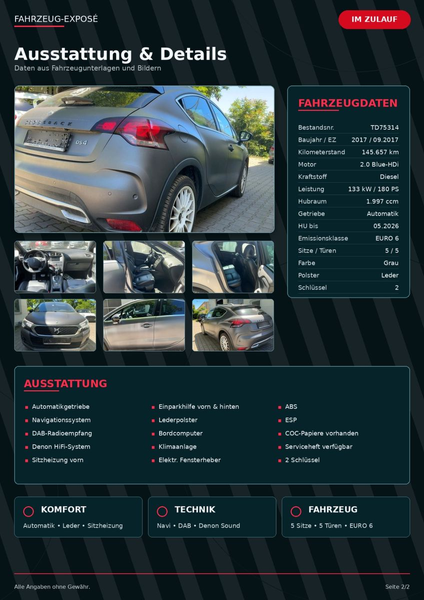 DS Automobiles DS 4 Crossback 2.0 Blue-HDi PDC Stz — photo 2