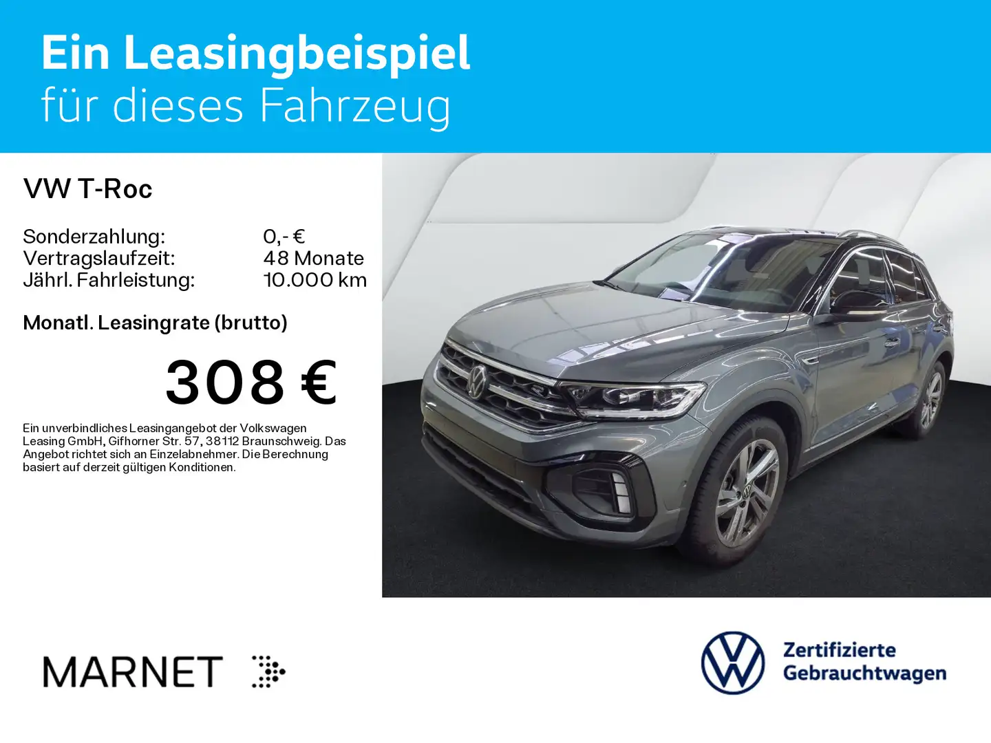 Volkswagen T-Roc T-ROC 1.5 TSI DSG R-Line*AHK*KAMERA*LED-PLUS*NAV Gris - 2