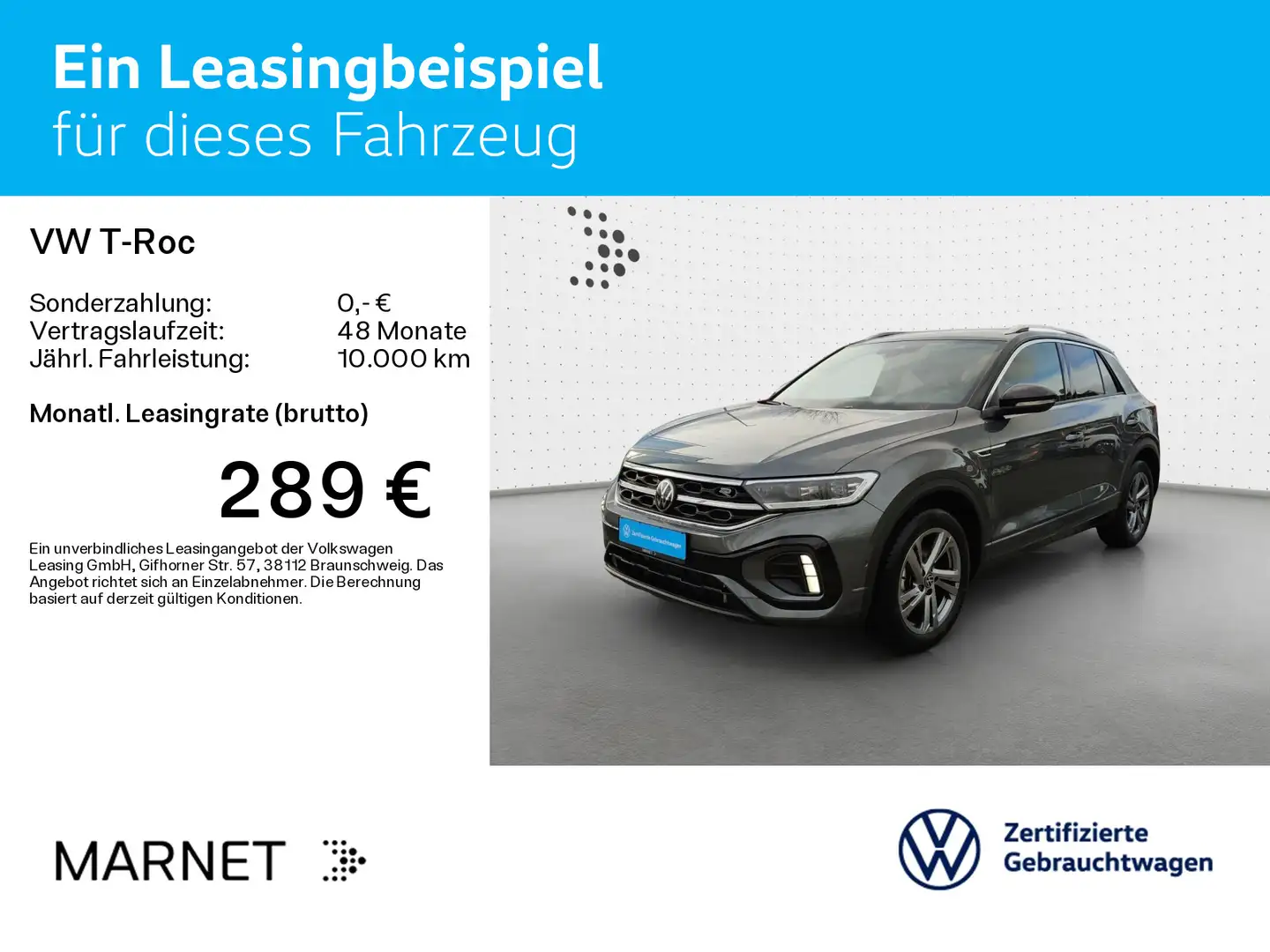 Volkswagen T-Roc T-ROC 1.5 TSI DSG R-Line*AHK*KAMERA*LED-PLUS*NAV Grau - 2