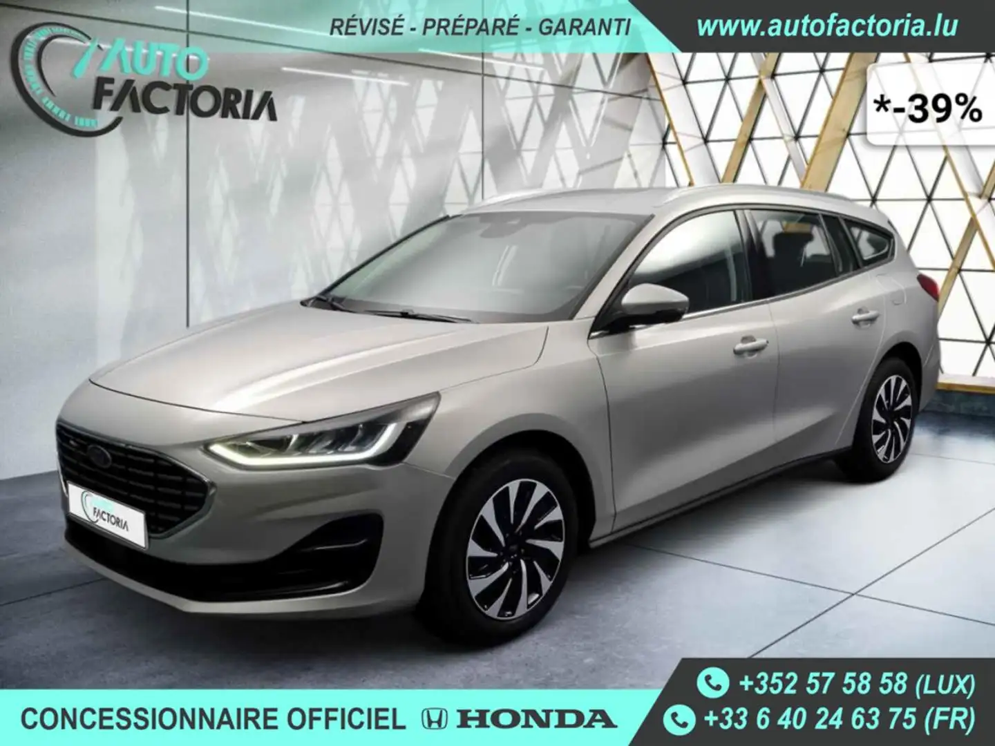 Ford Focus Break -39% 1.0 i 125cv +GPS+RADARS+LED+Options Argent - 1