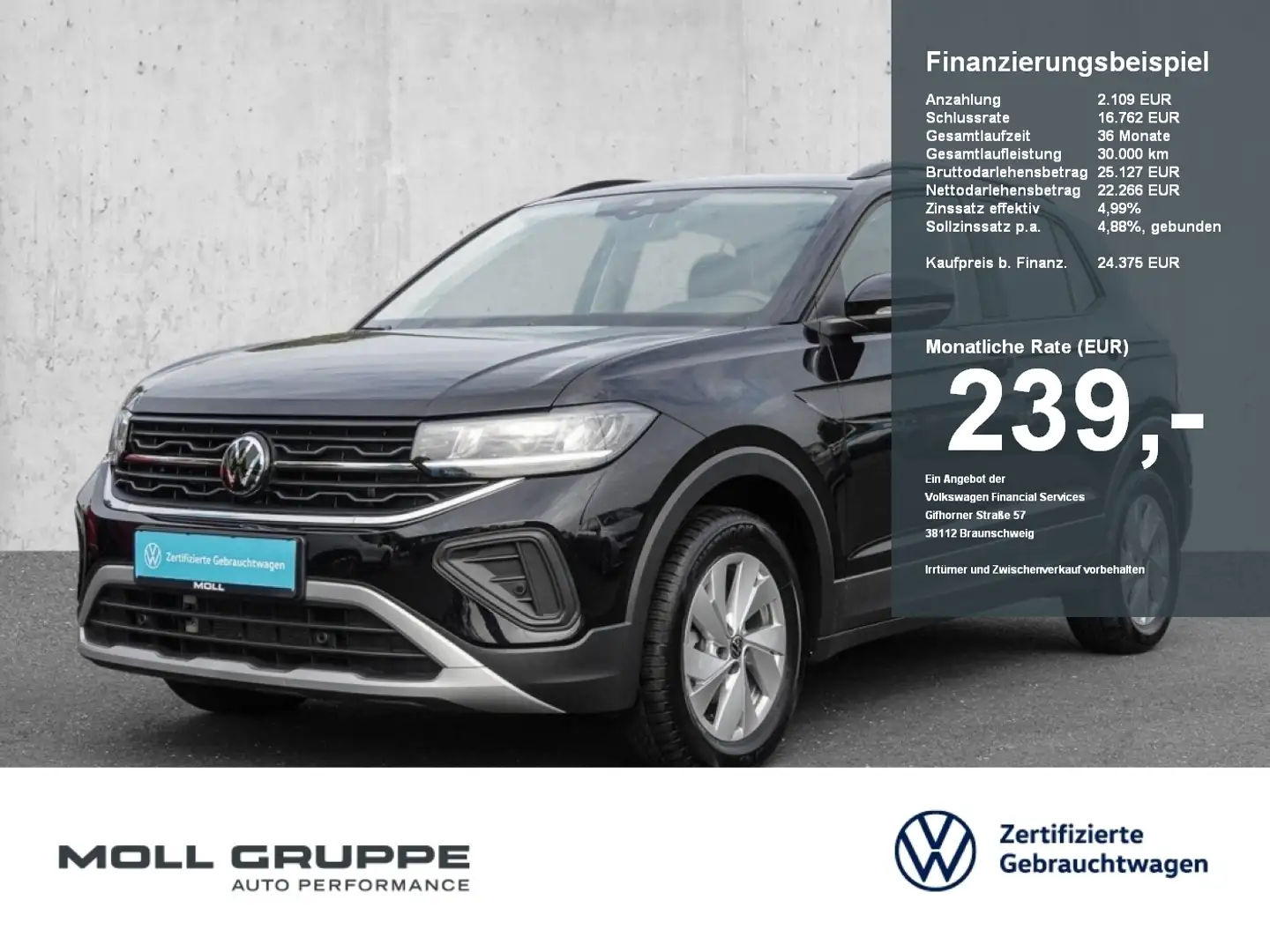 Volkswagen T-Cross 1.0 TSI Life LED Kamera Schwarz - 1