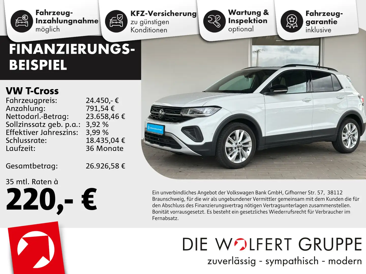 Volkswagen T-Cross Goal 1.0 TSI DSG AHK ACC NAVI CARPLAY Blanc - 1