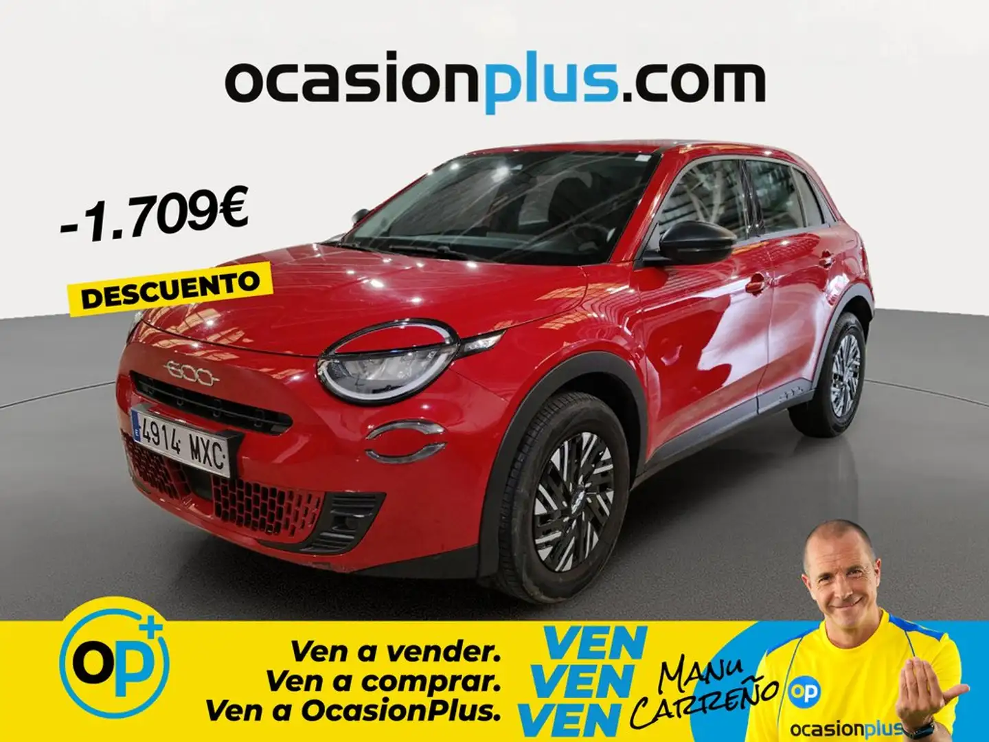Fiat 600 1.2 MHEV DDCT 74kW Rojo - 1