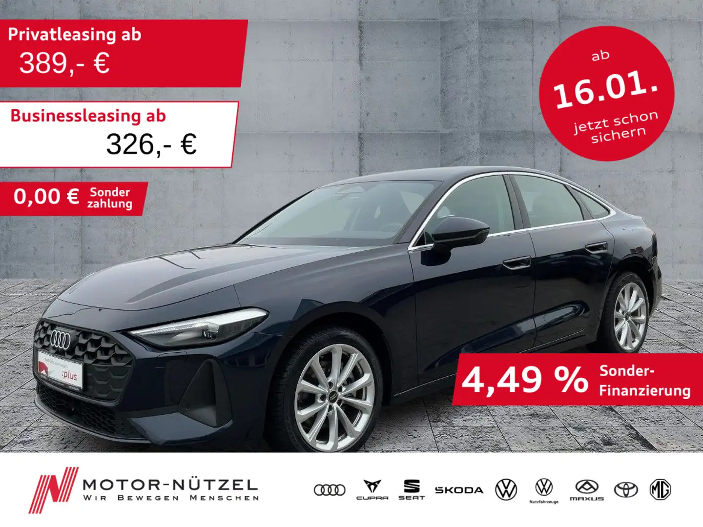 Audi A5 40 TFSI QU S-TR NAV+RFK+ACC+SHZ+18" Blau - 1