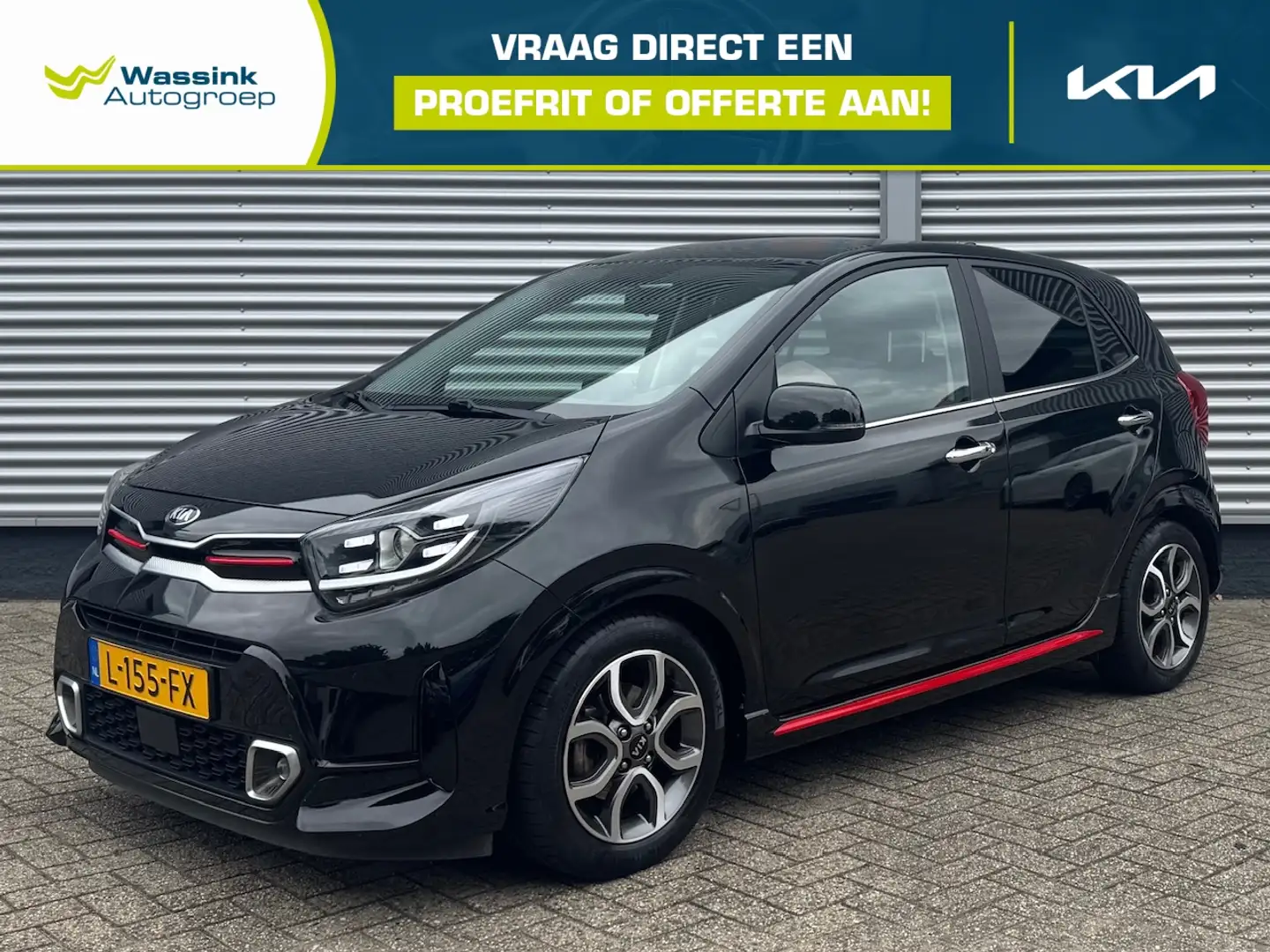 Kia Picanto 1.0 DPi 67pk 4-zits GT-Line | Navigatie | Climate Zwart - 1