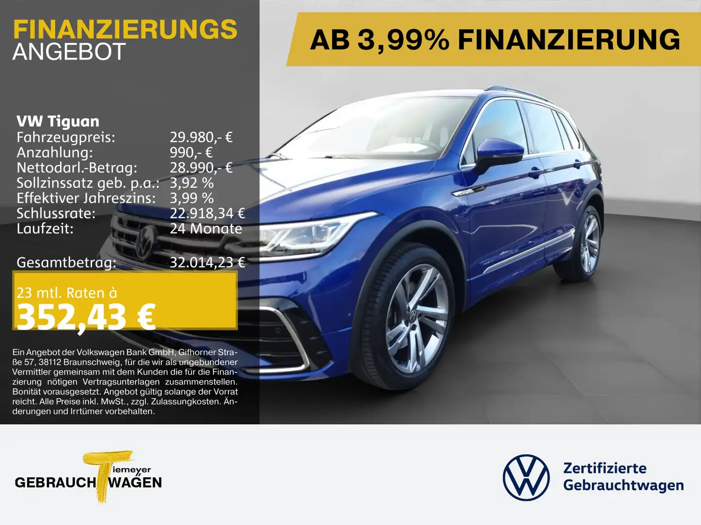 Volkswagen Tiguan 2.0 TSI DSG R-LINE MATRIX KAMERA LM19 AHK Blau - 1