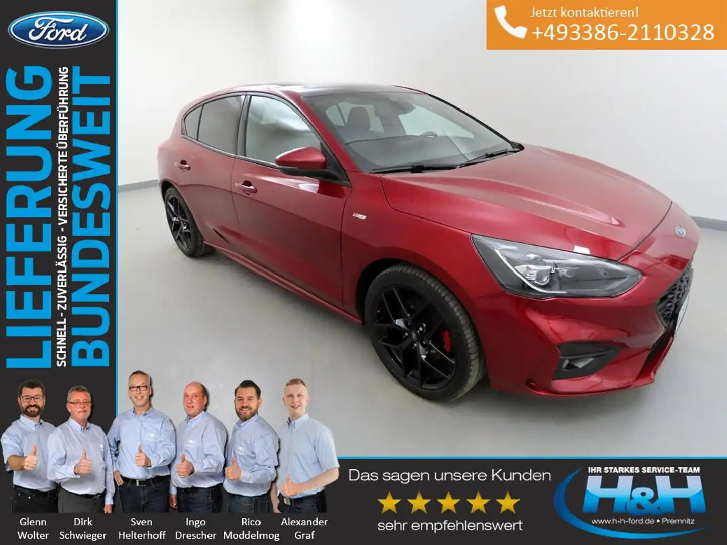 Ford Focus 2.0 Ecoblue ST-Line iLED+ACC+PanoDach Piros - 1