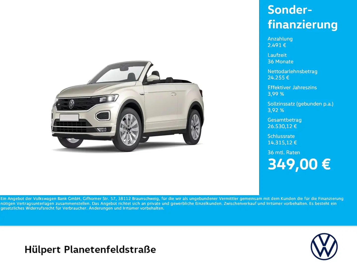 Volkswagen T-Roc Cabriolet 1.5 R-LINE CAM LM17 NAVI SITZHZ. Silber - 1