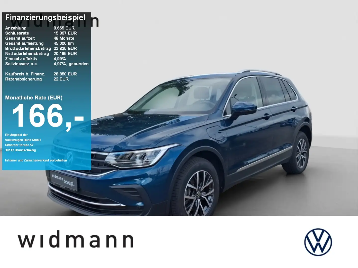 Volkswagen Tiguan life 1.4 electric/TSI AHK NAVI ACC Kamera Blauw - 1
