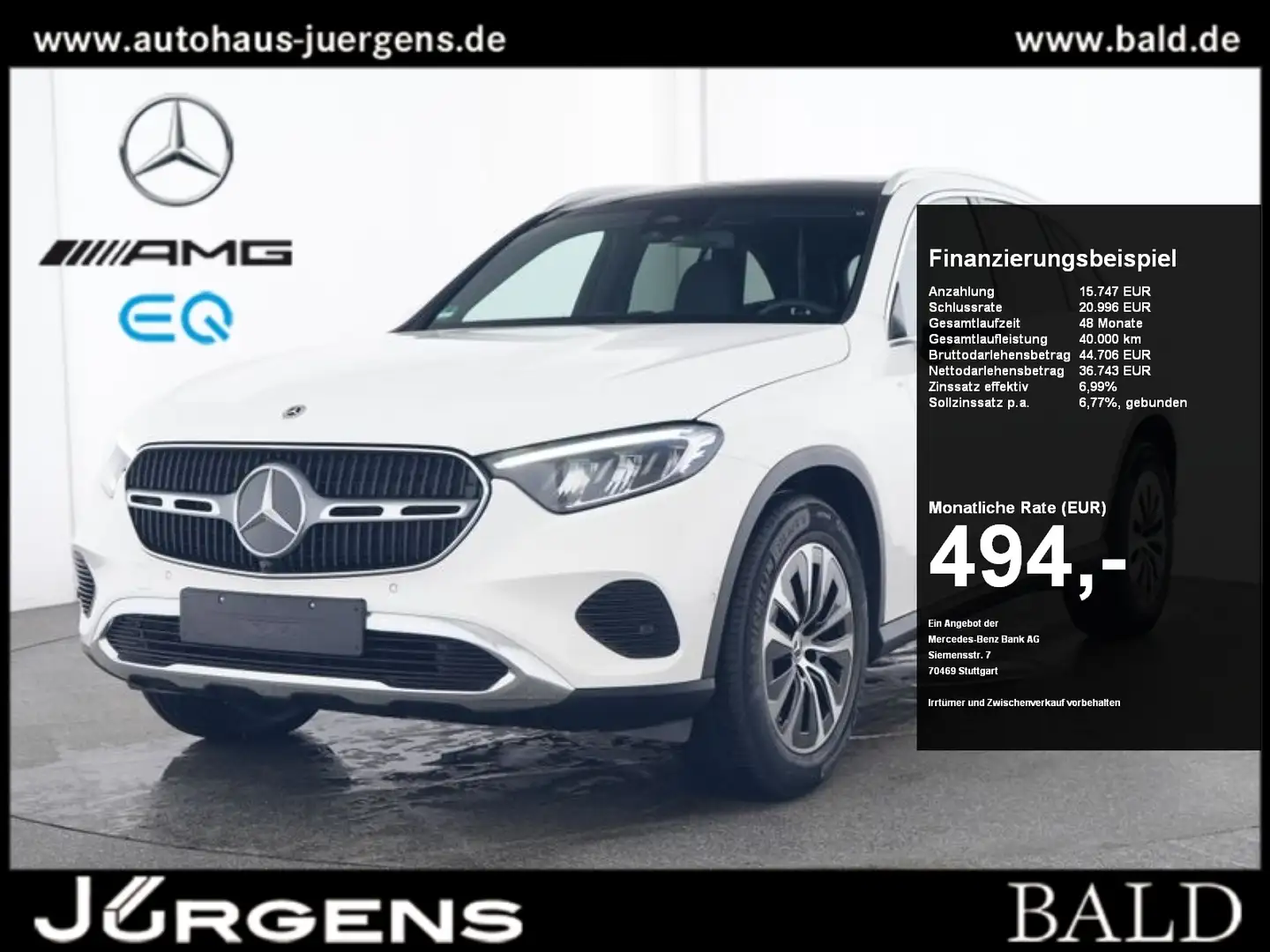 Mercedes-Benz GLC 200 4M Avantgarde/LED/Pano/AHK/Memo/Cam/Easy Weiß - 1