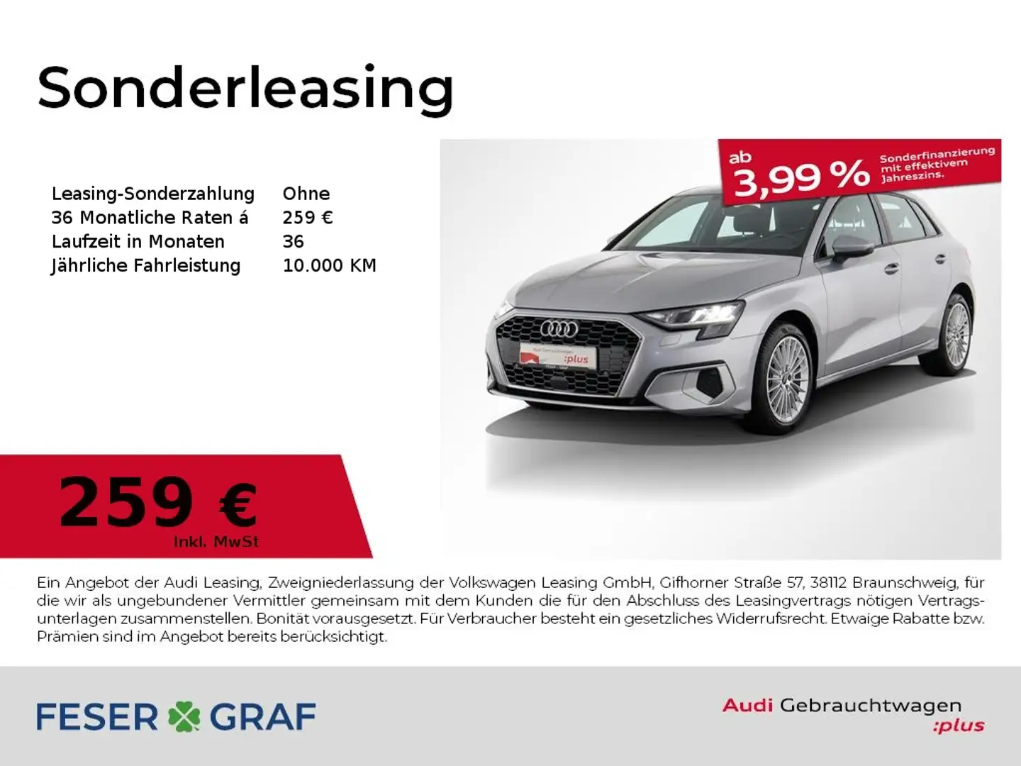 Audi A3 Advanced 35 TFSI Silber - 1