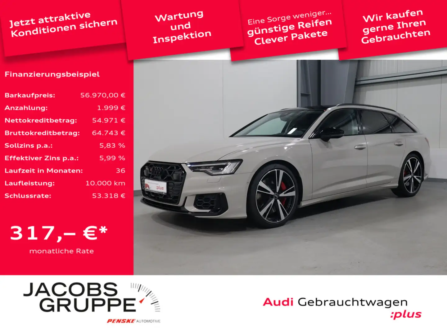 Audi S6 Avant 3.0 TDI quattro Pano*LED*PDC * Beige - 1