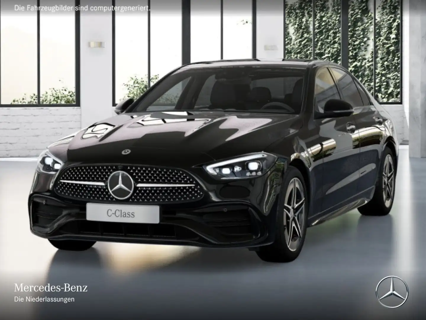 Mercedes-Benz C 300 de AMG+NIGHT+PANO+360+AHK+BURMESTER+KEYLESS Schwarz - 2