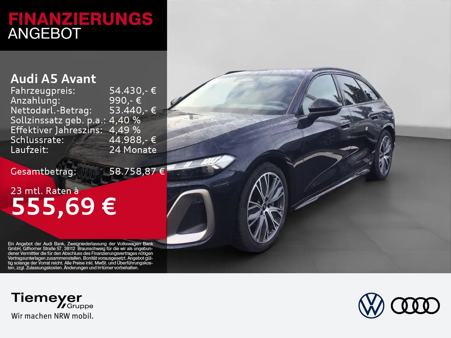 Audi A5 TSI S LINE EDITON 1 LM19 AHK LEDER ST.H Blau - 1