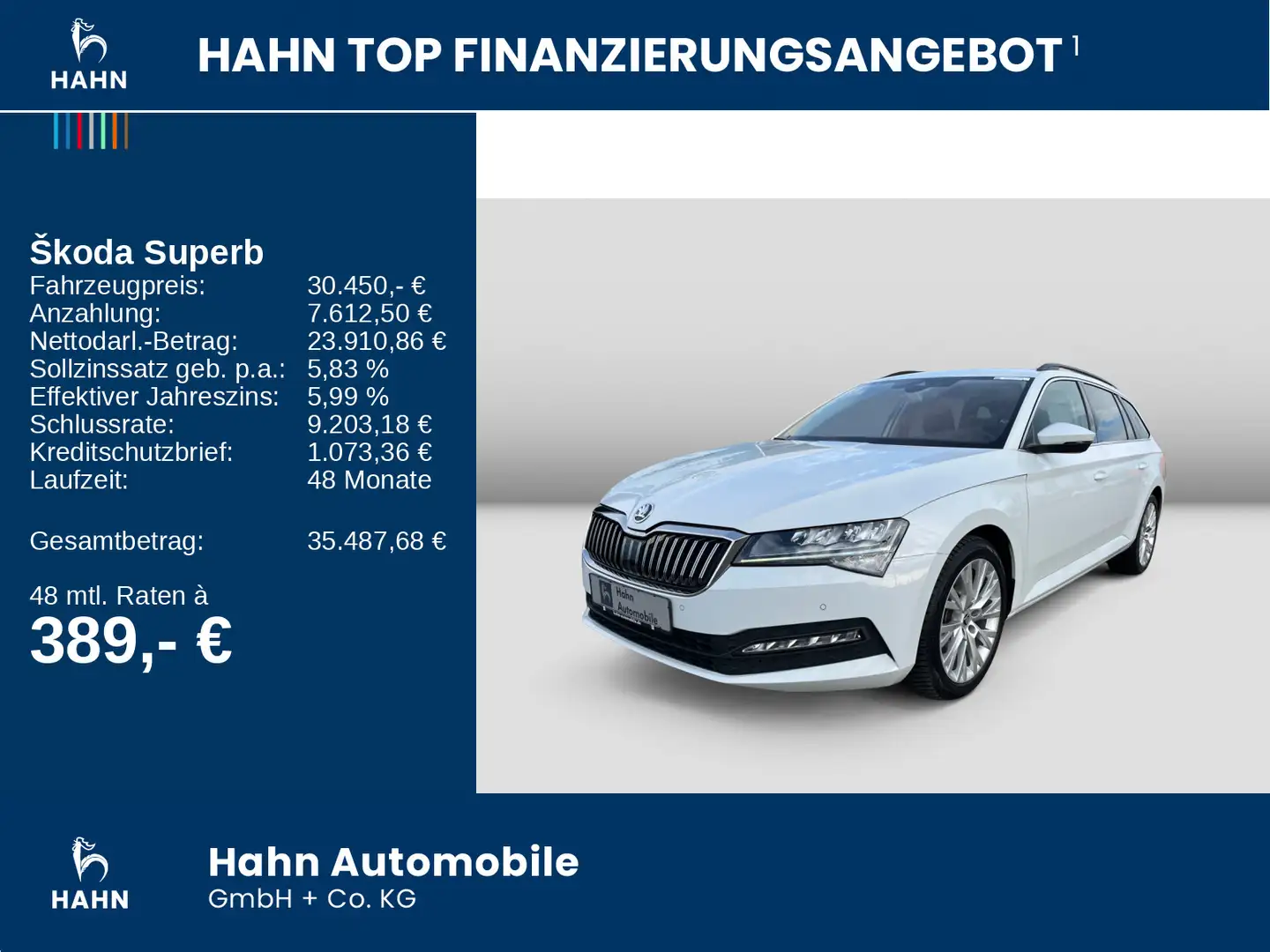 Skoda Superb Combi Ambition 2.0TDI DSG ACC Kamera AHK Weiß - 2